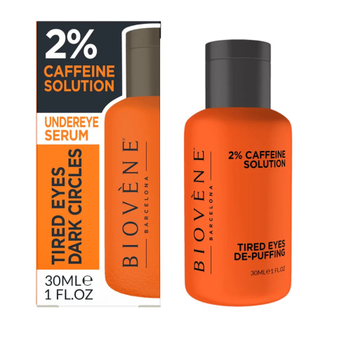 Biovène Barcelona Serum pod oczy redukujące oznaki zmęczenia z 2% kofeiną, peptydami i aloesem 30 ml